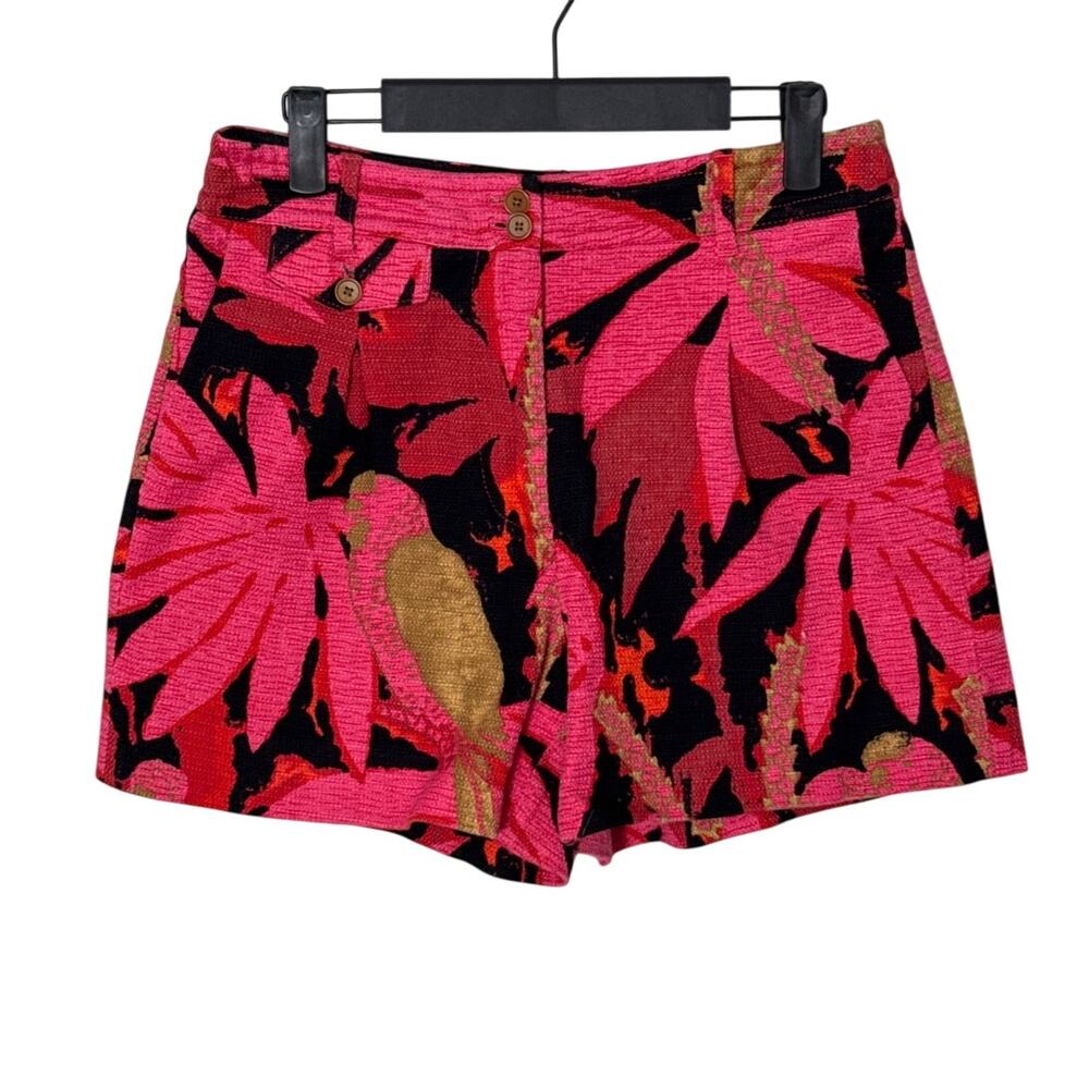 J. Crew Women's Tropical Palms Bright Pink Multicolor Shorts Size 4